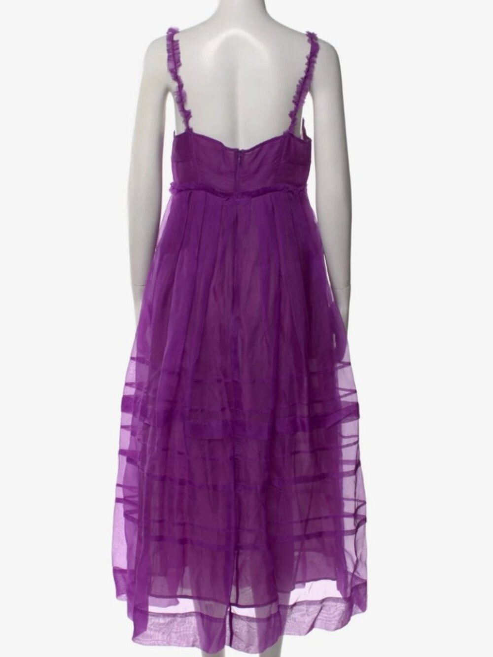 NWOT ULLA JOHNSON Priscilla Silk Midi Dress in Cassis M $890 - Picture 7 of 7